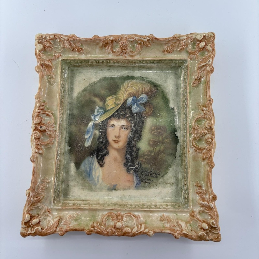Gainsborough Style Duchess of Devonshire Portrait Tile Holland Rococo Frame